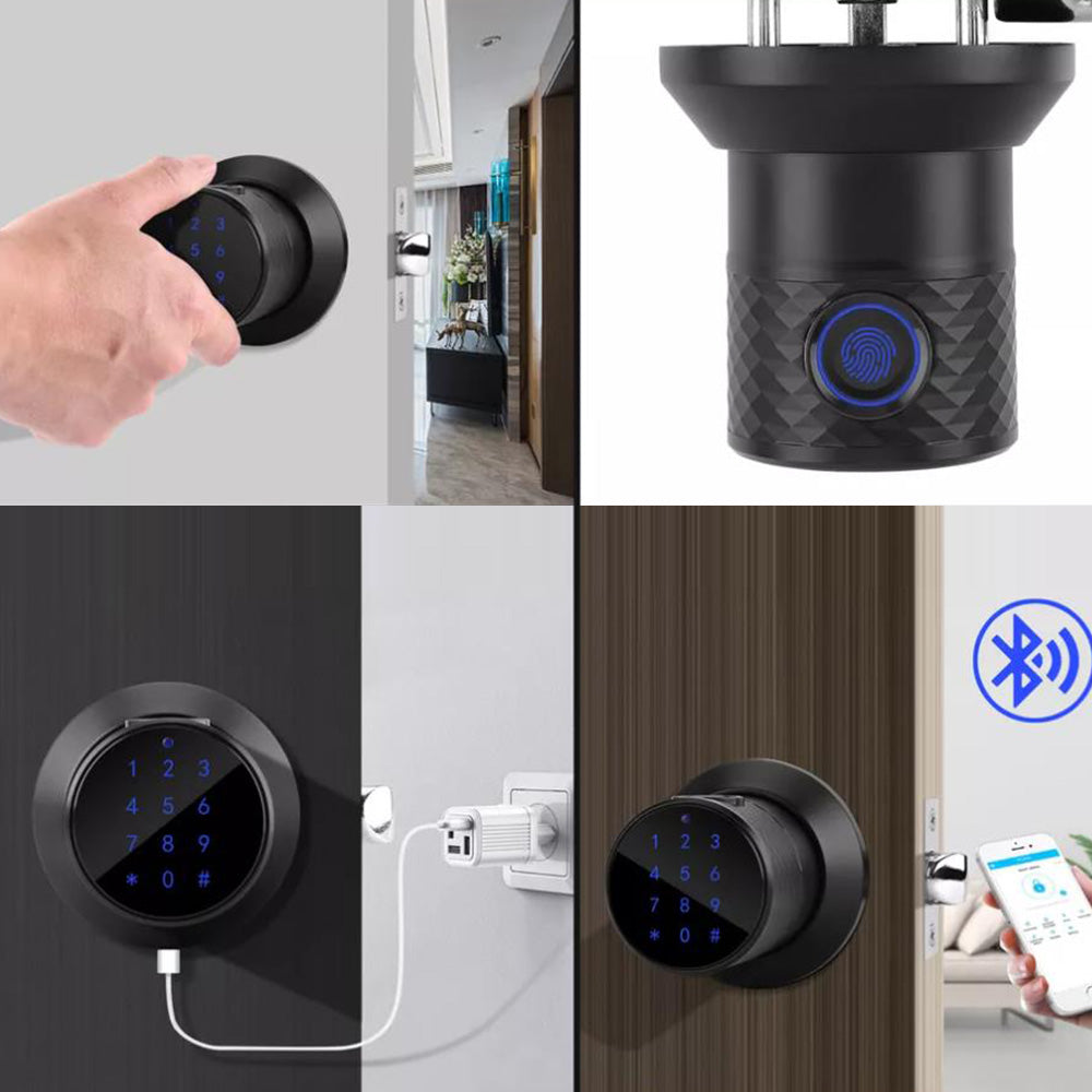 4-in-1 Smart Electronic Keypad Fingerprint Door Knob Entry Door Lock Touch Code Keyless Deadbolt