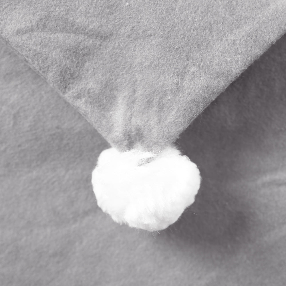 4Pcs Grey Santa Hat Chair Covers Non-Woven Christmas Decorations