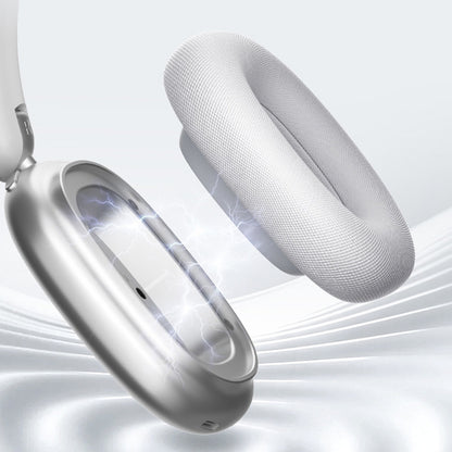 Lightweight Clear Over Ear Bluetooth Headsets-Silver