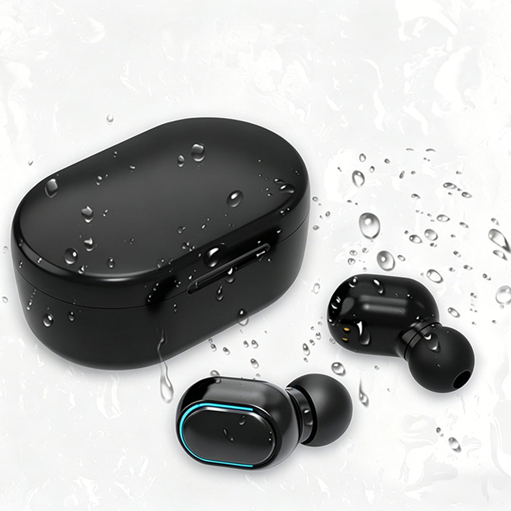 Bluetooth 5.1 Wireless Earbuds with LED Display IPX4 Waterproof Headphones-Black