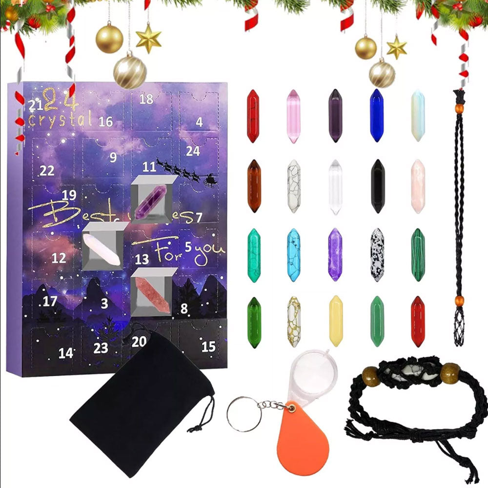 24-Day Christmas Advent Calendars Rhinestone Bracelet Countdown Calendar Jewellery Making Blind Box