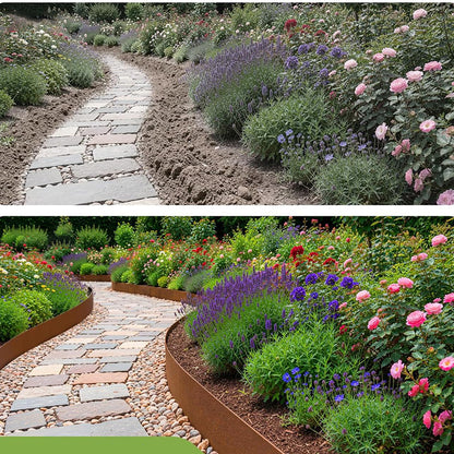 500x15x0.03 cm Corten Steel Garden Edging