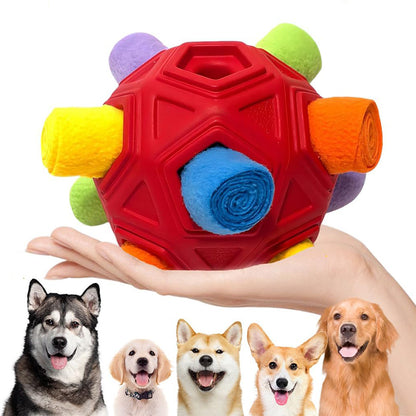 Dog Snuffle Ball Slow Feeder Puzzle Toy for Treats-Red