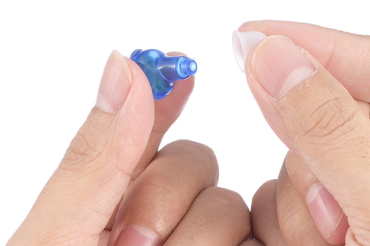 Rechargeable Digital Hearing Aids In-Ear Invisible Sound Voice Amplifier-Red and Blue