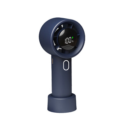Portable Handheld Turbo Fan with Digital Display Rechargeable Pocket Hand Fan for Travel Outdoor Blue