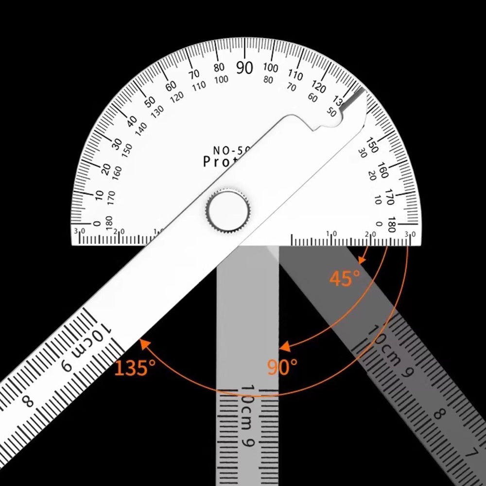 Stainless Steel Angle Protractor 0-180 Degree Gauge for Woodworking-Style 2