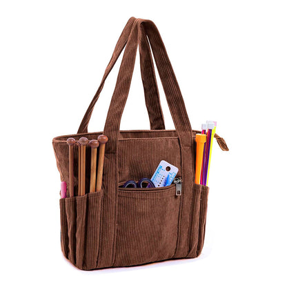 Corduroy Yarn Knitting Crochet Bag