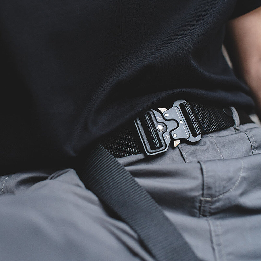 Nylon Tactical Belt Quick-Release for Outdoor Work Daily-Black