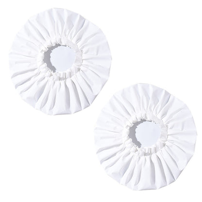 2 Piece PEVA Shower Caps for Long Hair - White