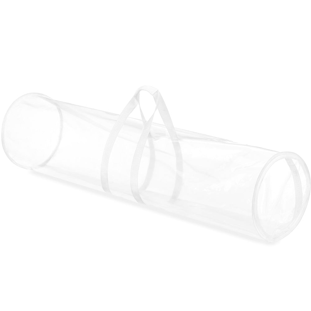 80x22cm Clear PVC Holiday Wrapping Paper Storage Bag with Zipper - White