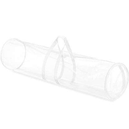 80x22cm Clear PVC Holiday Wrapping Paper Storage Bag with Zipper - White