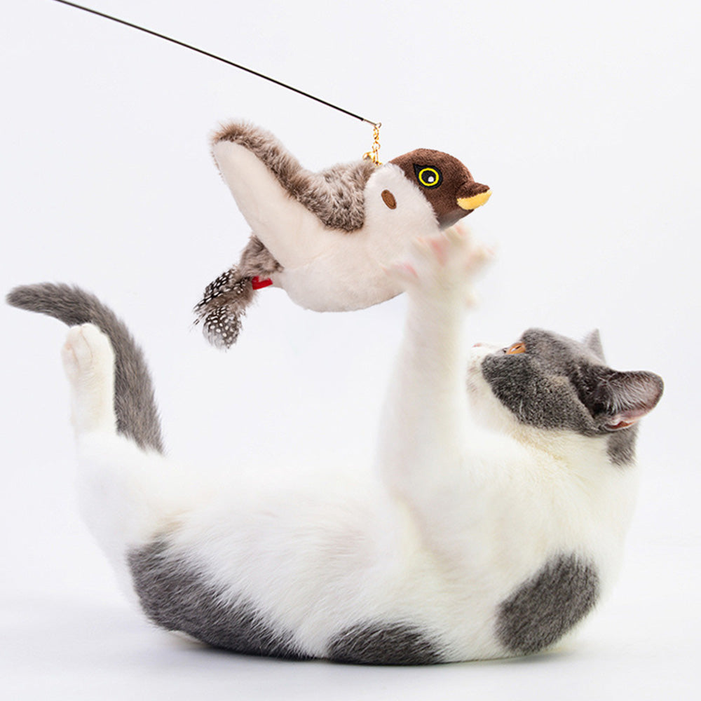 Interactive Cat Toy With Chirping Bird Electronic Flying Bird Shaped Cat Toy