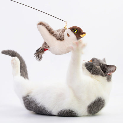 Interactive Cat Toy With Chirping Bird Electronic Flying Bird Shaped Cat Toy