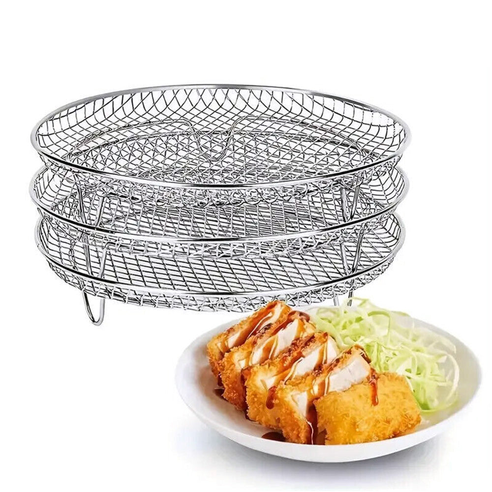 3Pcs Stainless Steel Stackable Air Fryer Cooking Racks