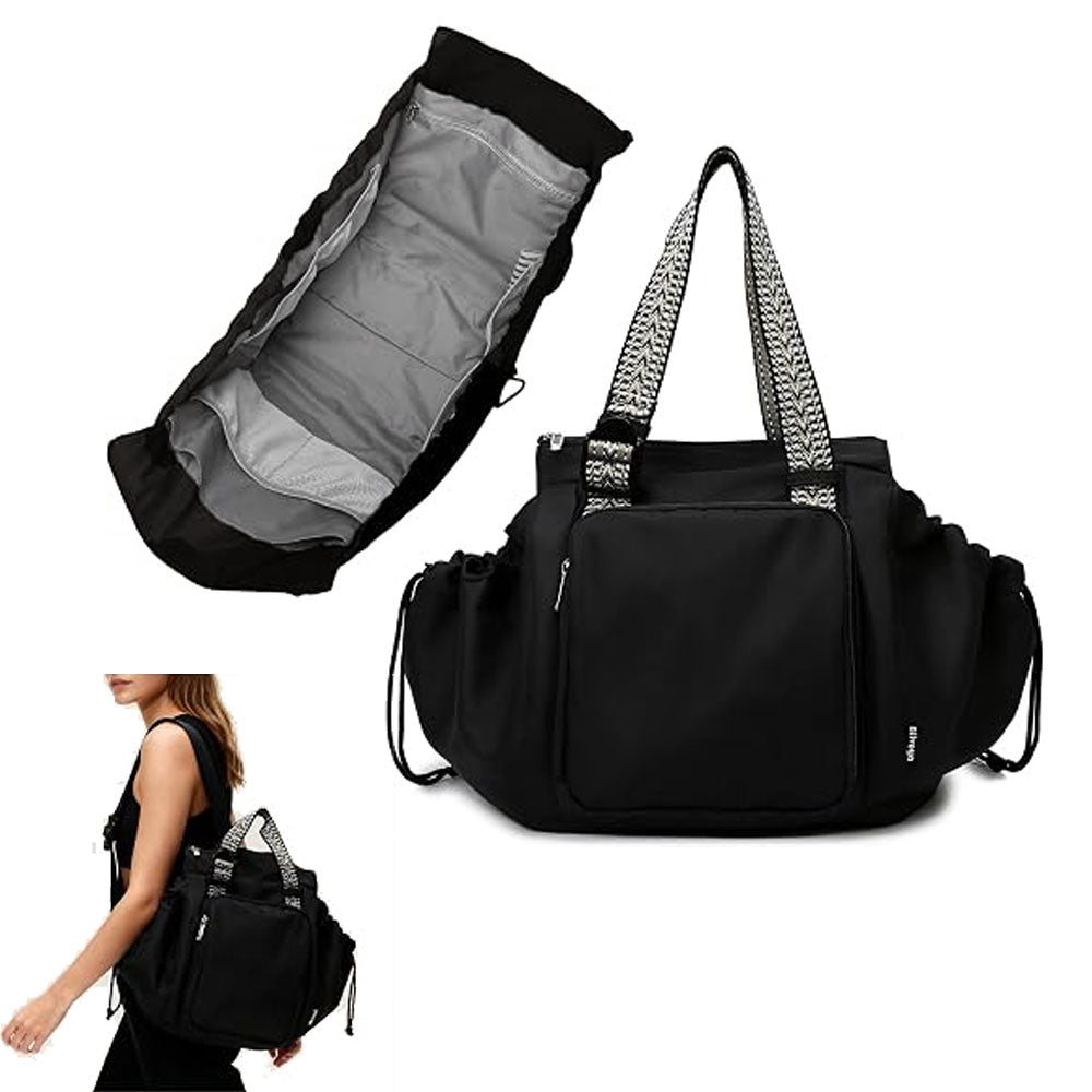 3 in 1 Convertible Travel Tote Bag-Black