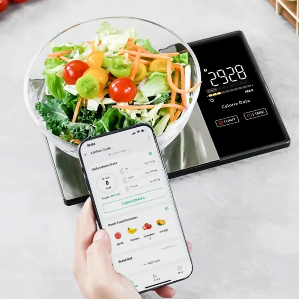 Smart Bluetooth Kitchen Scale with LED Display Digital Food Scale for Nutrition Tracking
