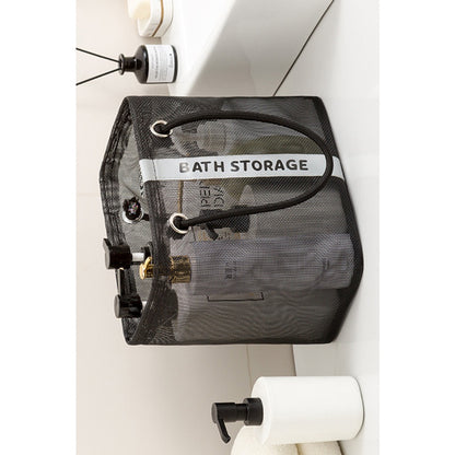 Foldable Mesh Bath Storage Bag with Handle