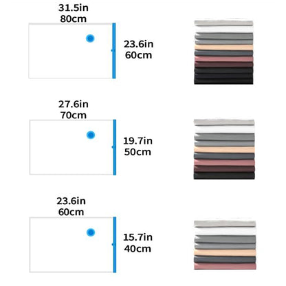 8 Pack Vacuum Storage Bags Space Saver Bags for Clothes Blankets with Valve
