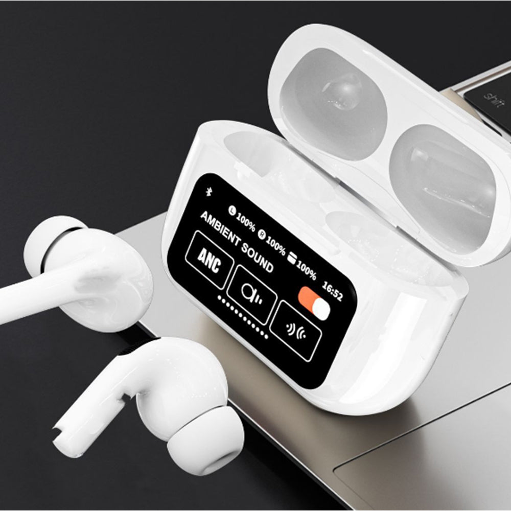 Smart LCD Display Bluetooth Earbuds Touch Screen Wireless Headphones