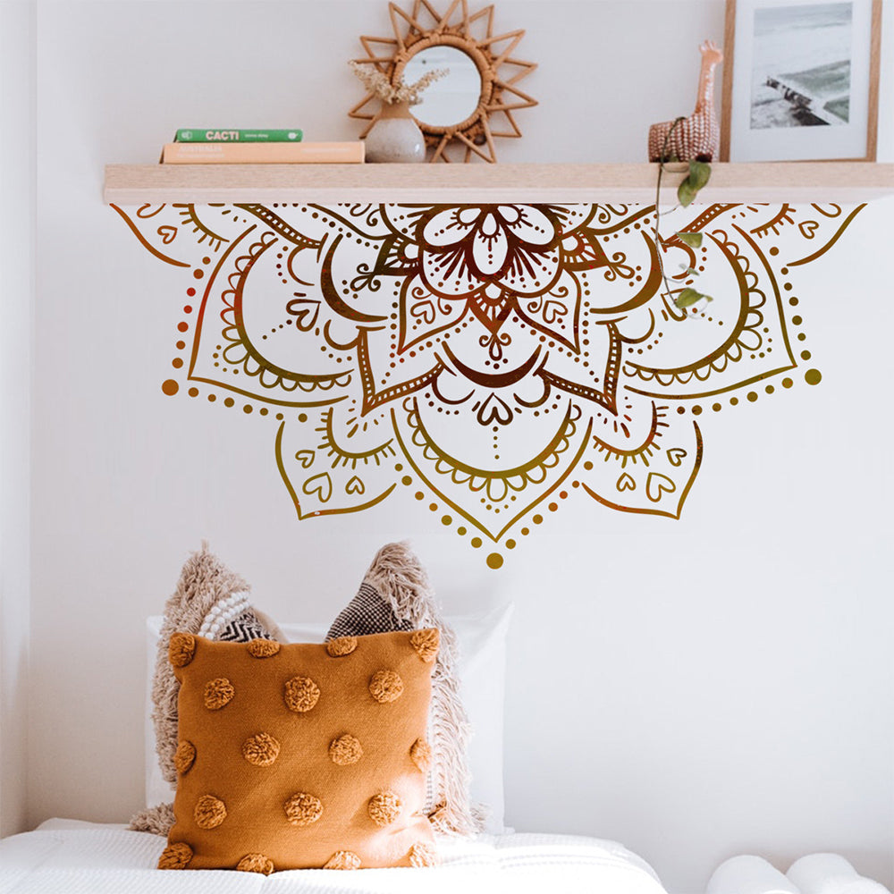 2Pcs Mandala Wall Stickers Lotus Mandala Decals for Walls Flower Wall Sticker Removable Peel and Stick Wall Decals