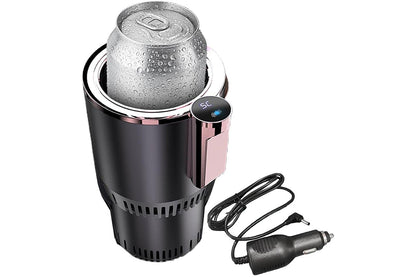 2 in 1 Car Cup Warmer Cooler Smart Car Mug Holder Auto Car Cooling and Heating Cup with LED Temperature Display Car Refrigerator-Purple