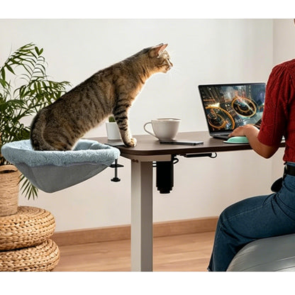 Cat Desk Bed Foldable Semi-Circular Cat Bed for Home Office Workspace