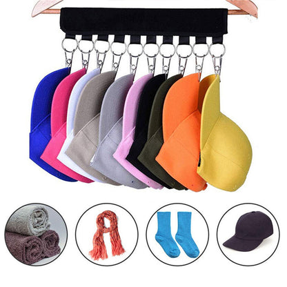 10 Clips Portable Baseball Cap Hanger for Closet Door Wall Hat Organizer