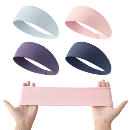 4 Pack Fitness Sweat Headbands Wide Elastic Sports Headbands for Workout Yoga
