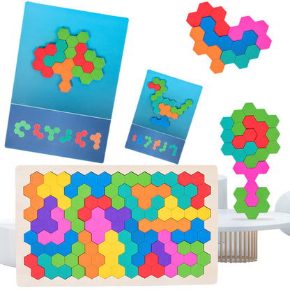 Wooden Tangram Puzzle Set STEM Educational Logic IQ Game Montessori Toy
