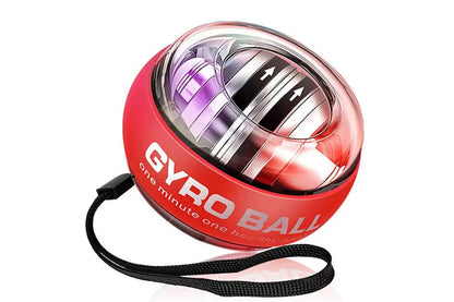 LED Wrist Ball Trainer Auto-Start Wrist Strengthener Gyroscopic Forearm Exerciser Gyro Ball for Strengthen Arms Muscles Wrist-Red