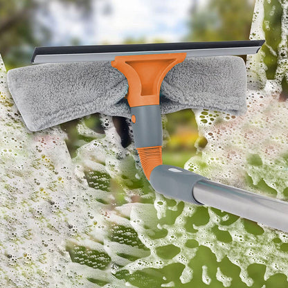 2 in 1 Window Cleaning Tool Squeegee Window Cleaner Kit with 2 Microfiber Cloths Style 2