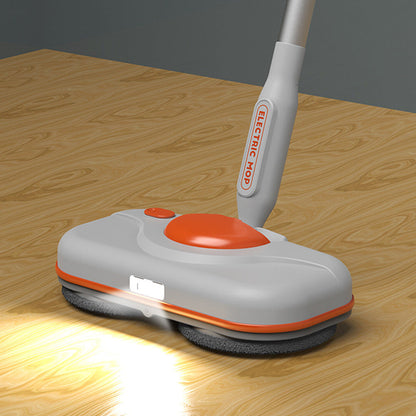 Cordless Electric Spin Mop with LED Light & 750ML Water Sprayer White