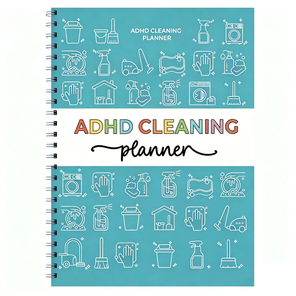 ADHD Cleaning Planner Undated Daily Weekly Monthly Checklist for Adults-Green