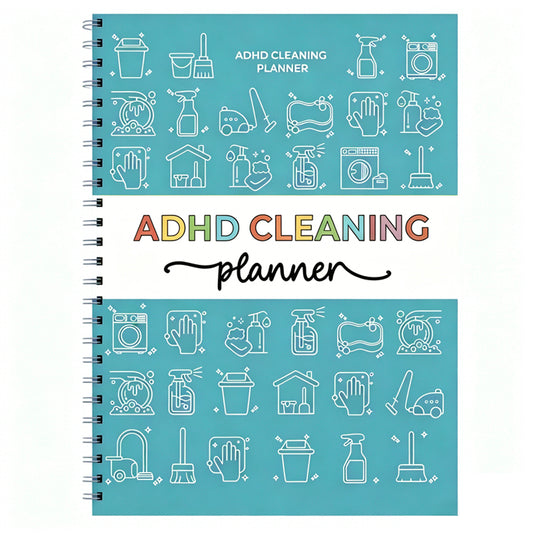 ADHD Cleaning Planner Undated Daily Weekly Monthly Checklist for Adults-Green