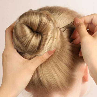 Hair Pins Set with Storage Box Bobby Pins & U Shaped Hair Clips Kit for Bun Updo Styling-Coffee