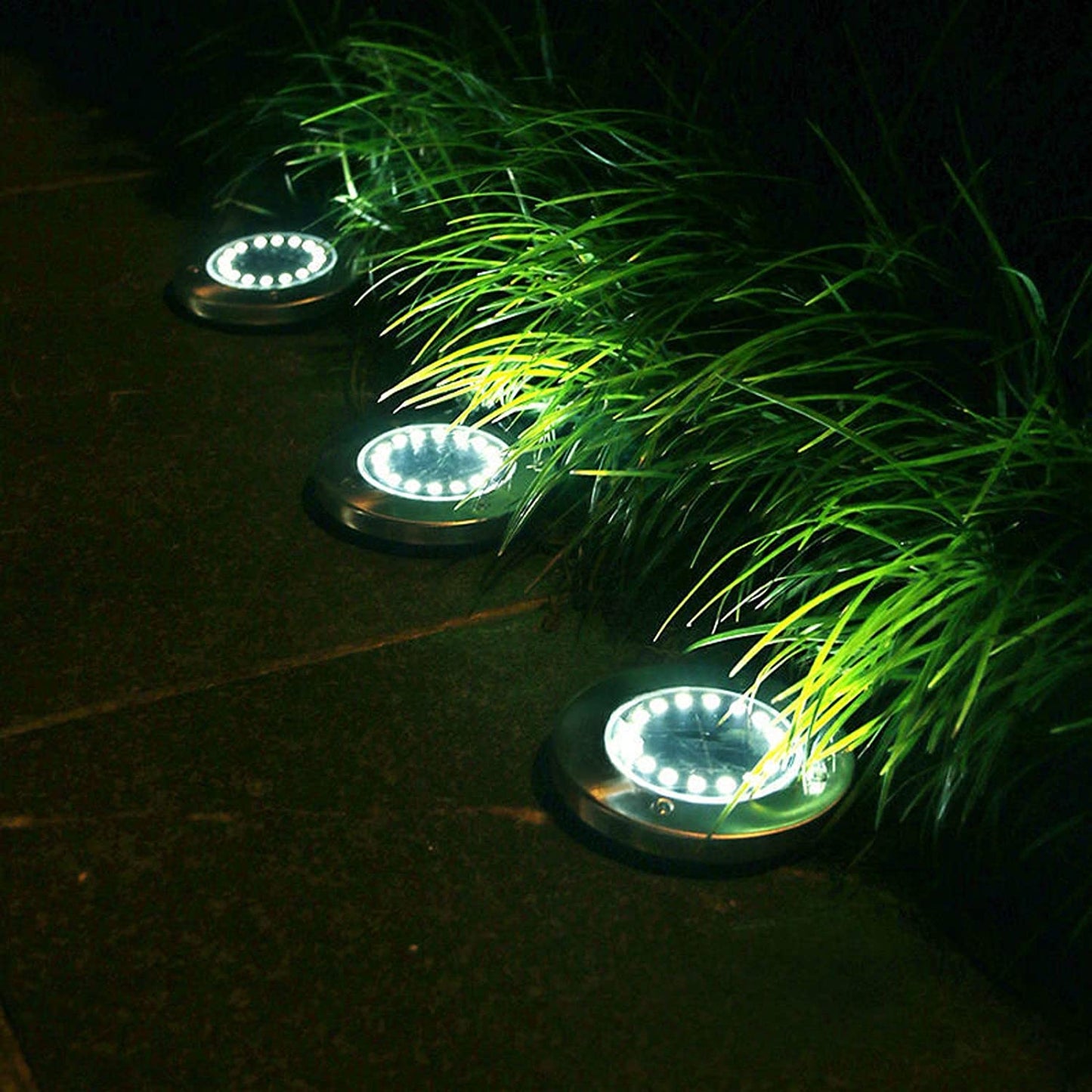10-LED Solar Ground Lights-White color