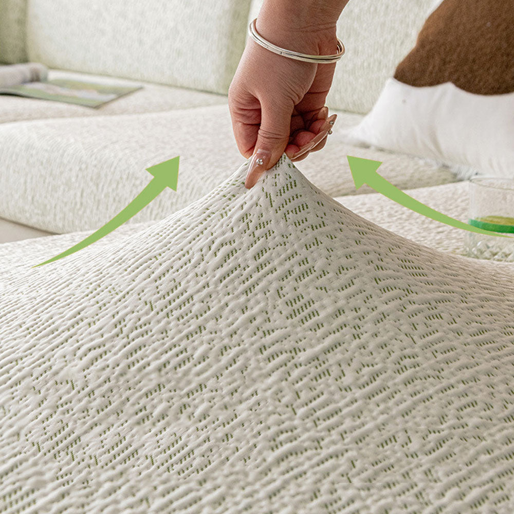 Cool-Touch Stretch Sofa Seat Cover Anti-Scratch Cushion Slipcover Green M
