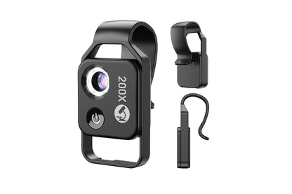 200X Phone Mini Pocket Microscope - Black