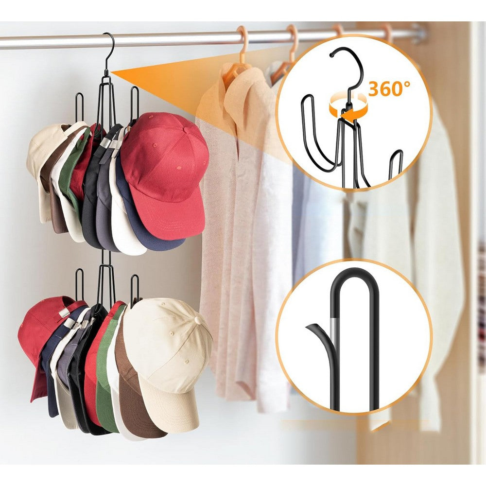 2Pcs Hat Hangers for Closet Stainless Steel Hat Organizer
