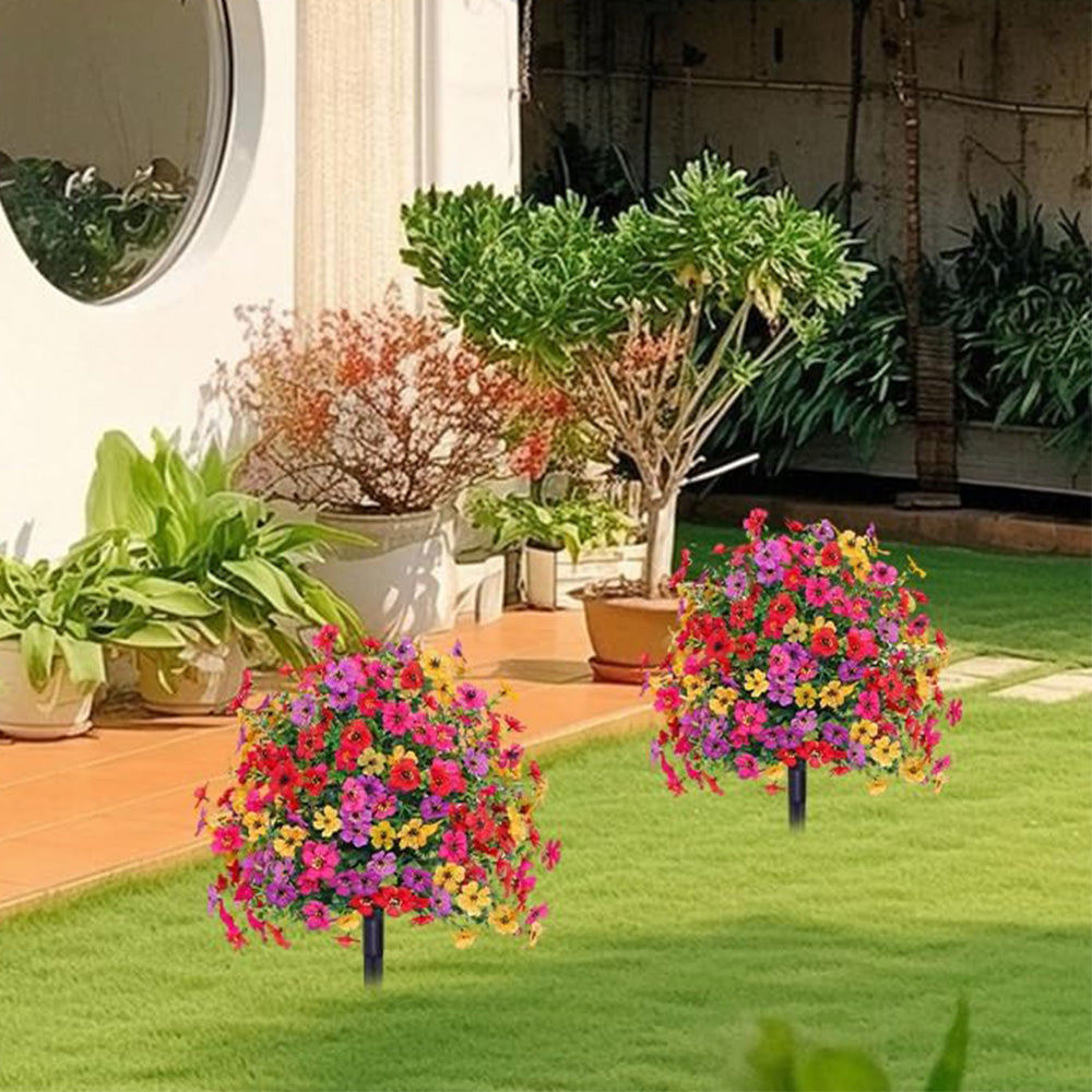 Artificial Daisies Potted Plant UV Resistant Fake Flowers for Outdoor Garden Porch