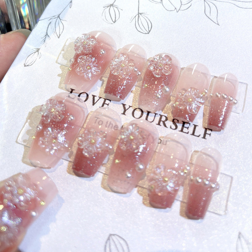 22Pcs Set Press-on nails Reusable Gel-on False Nail Tip Nail Art Tools Style 3