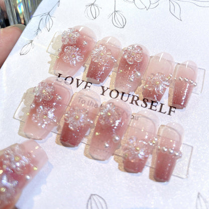 22Pcs Set Press-on nails Reusable Gel-on False Nail Tip Nail Art Tools Style 3