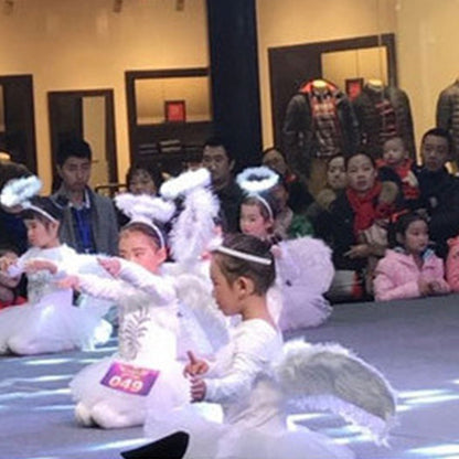 3Pcs Set Angel Costume White Angel  Wings and Halo Cosplay Kit for Christmas Party