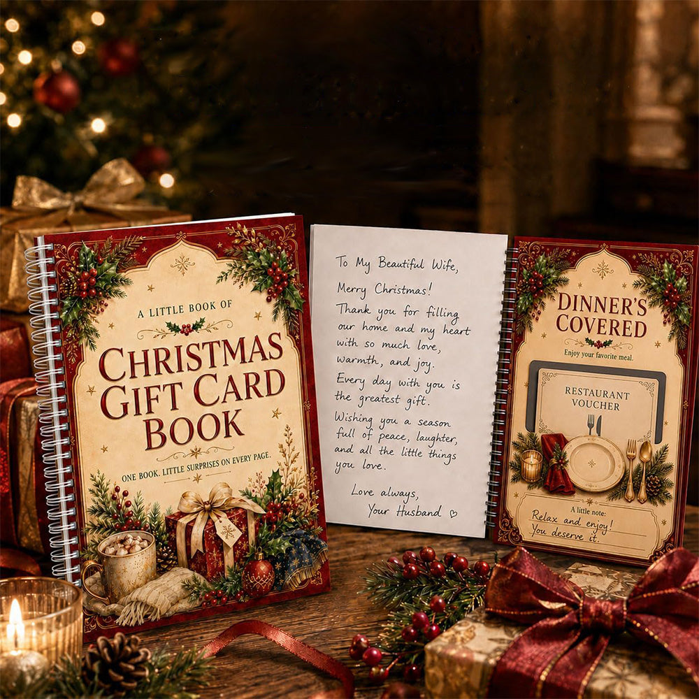 Christmas Presents Card Book Spiral Bound Holder Organiser with Handwritten Notes Style B