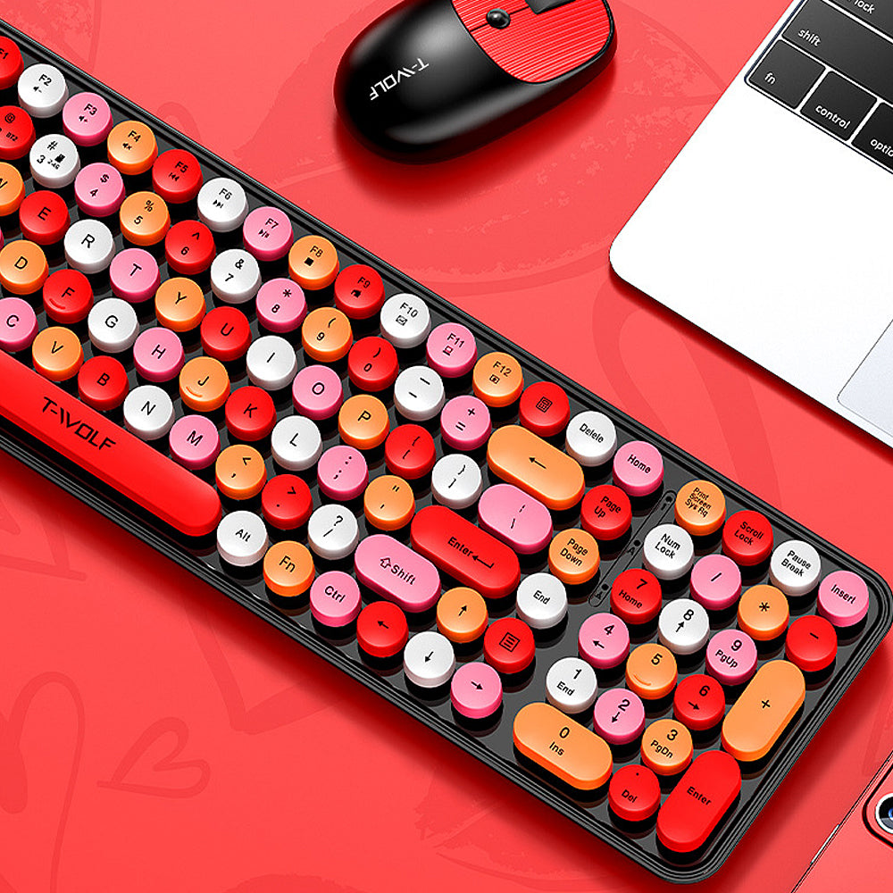 Colorful 2.4GHz Wireless Keyboard and Mouse Combo Plug and Play for Laptop PC Style 2