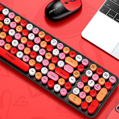 Colorful 2.4GHz Wireless Keyboard and Mouse Combo Plug and Play for Laptop PC Style 2