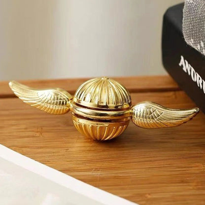 2Pcs Fidget Sphere Spinner Desk Spinning Toy Wings Finger Hand Spinner Gold