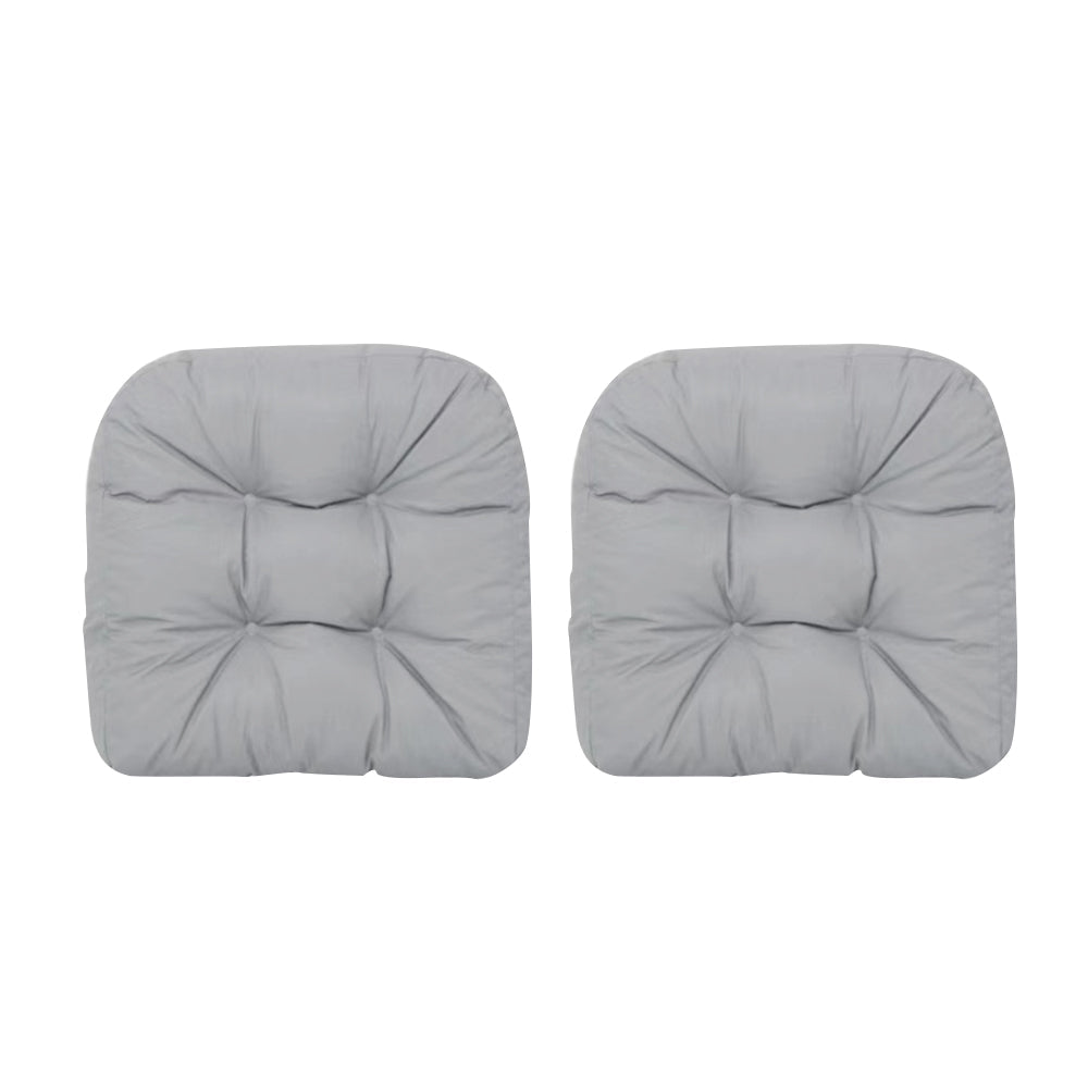 2Pcs Dining Chair Cushions Office Chair Seat Pad Backrest Pad Light Grey