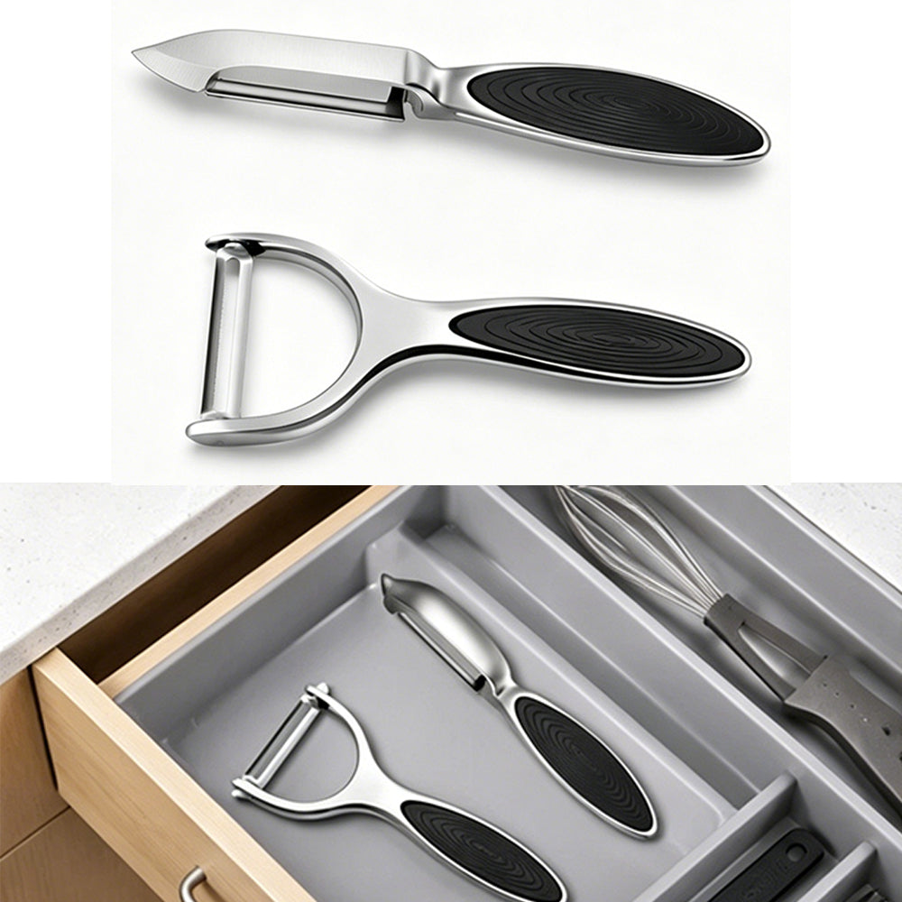 2 Pack Stainless Steel Vegetable Peeler Set Potato Peeler for Kitchen
