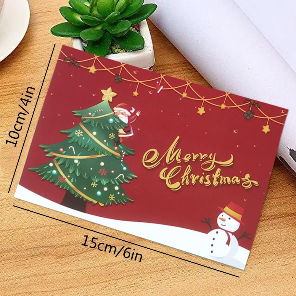 24 Pcs Christmas Greeting Cards with Envelopes Xmas Greeting Blank Cards for Handwritten Messages